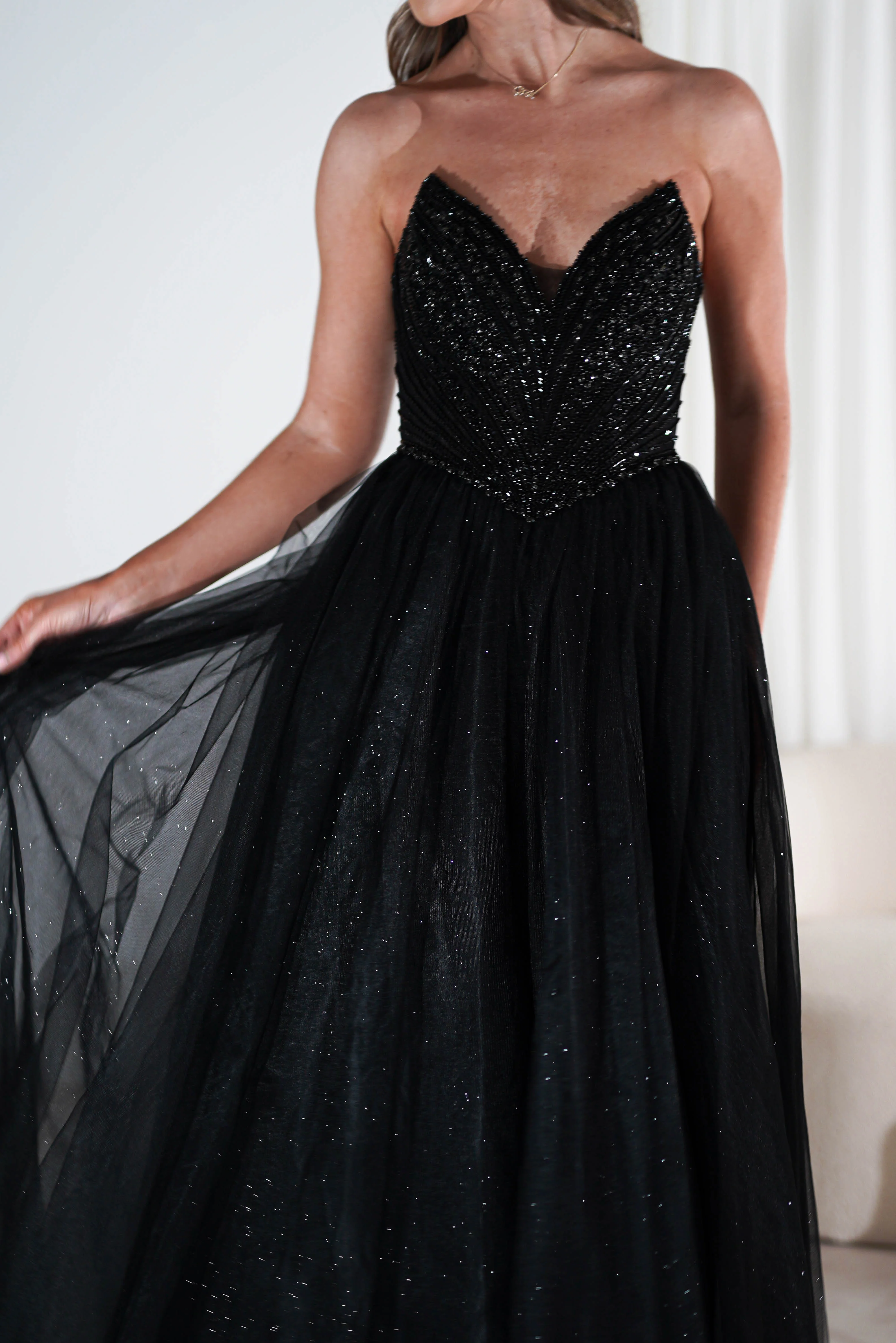 Priscilla Princess Glitter Gown | Black - Image 3