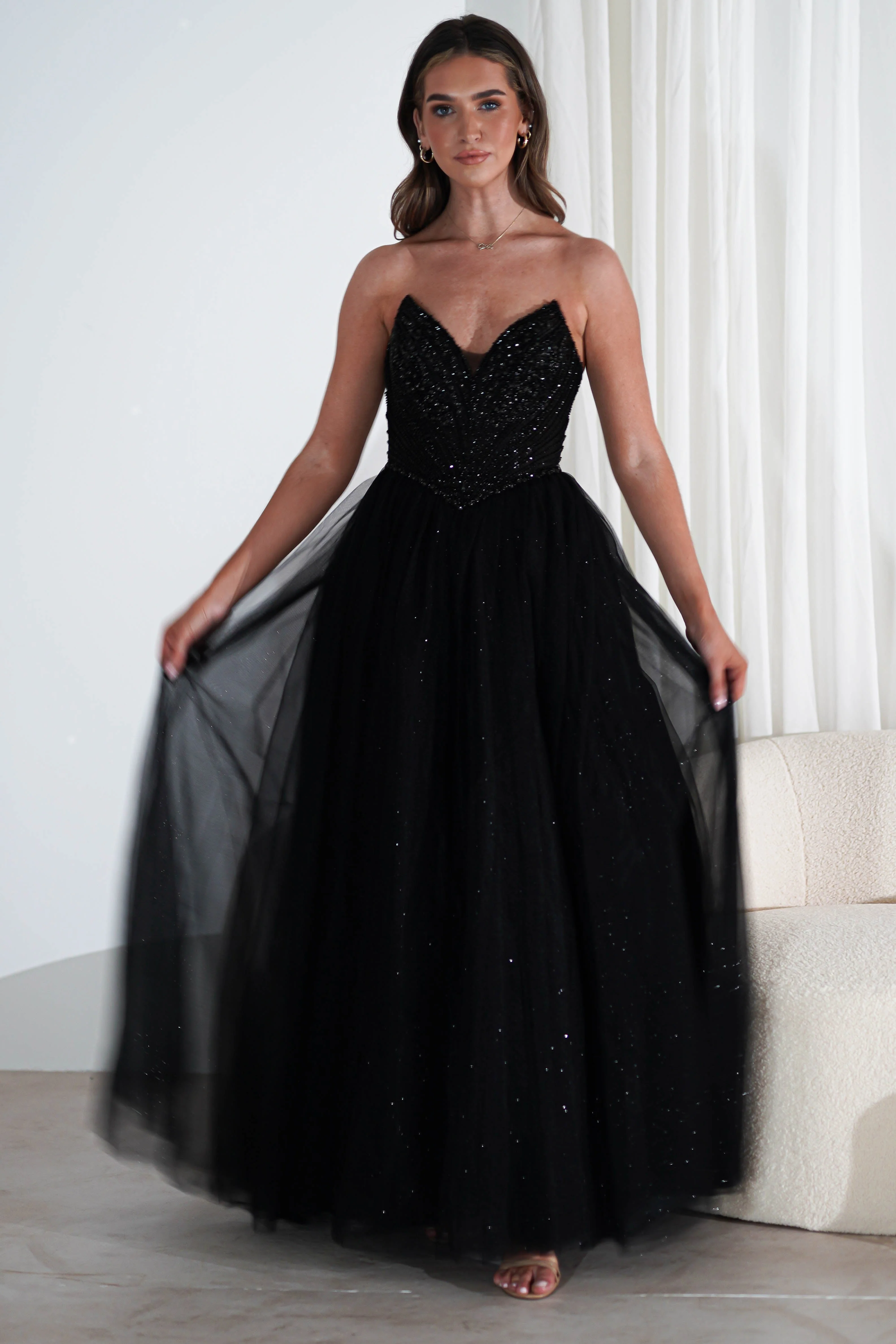 Priscilla Princess Glitter Gown | Black - Image 6