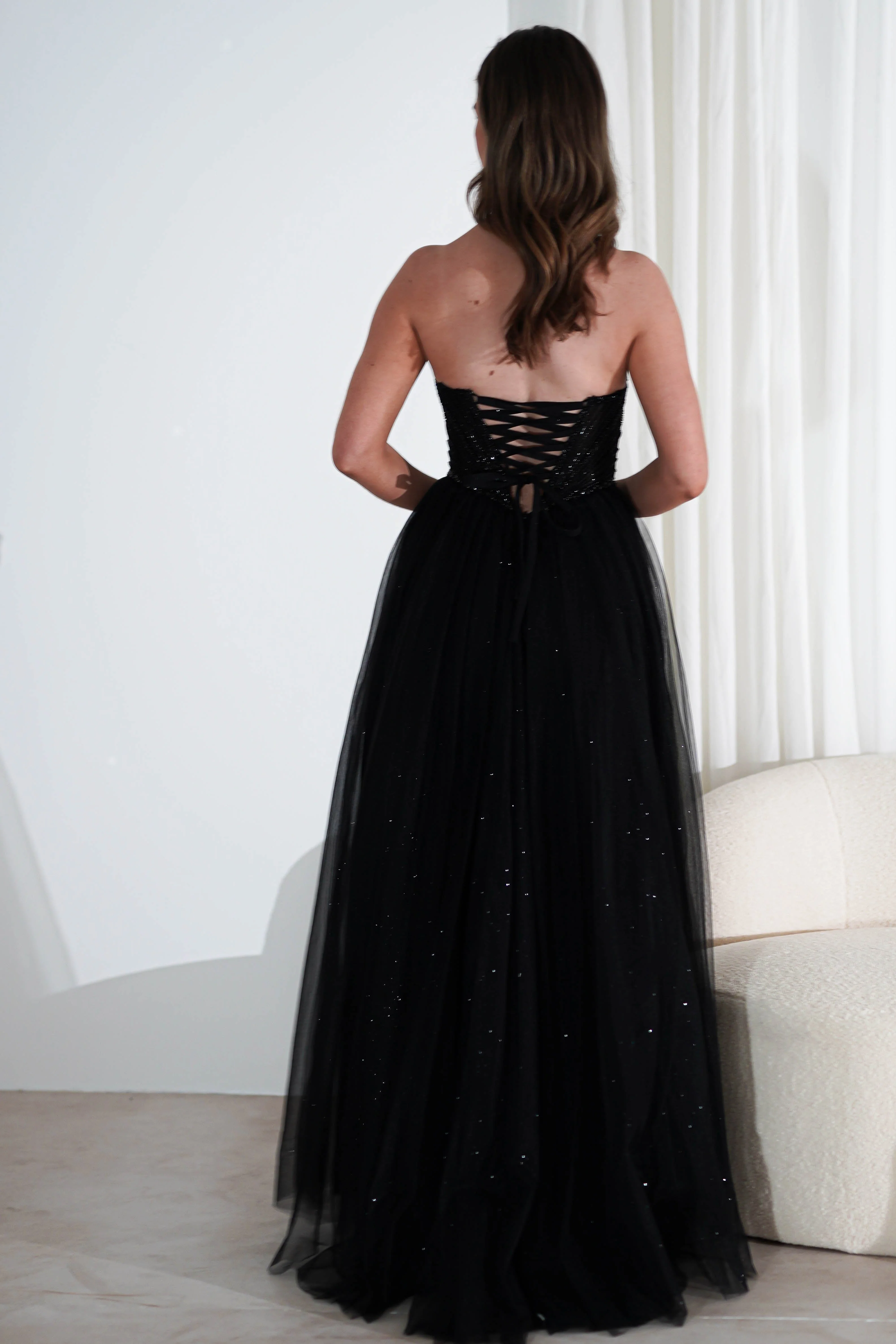 Priscilla Princess Glitter Gown | Black - Image 7