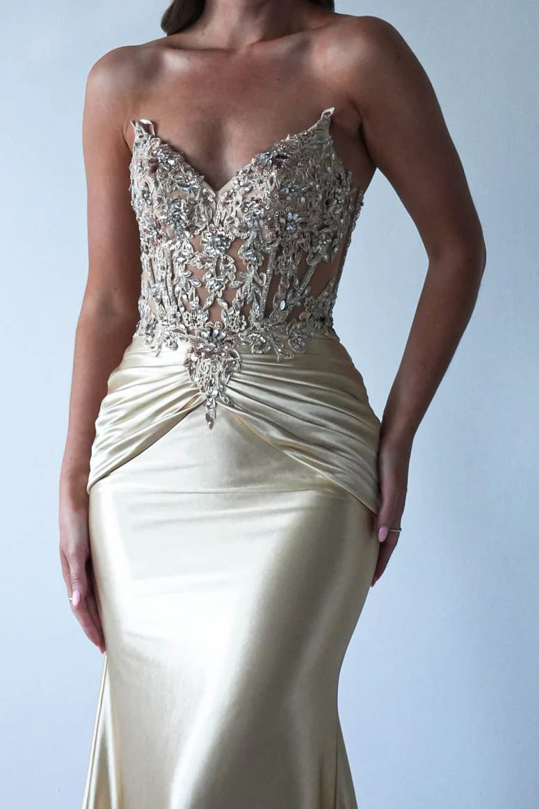 Raquel Bodycon Embellished Gown | Gold - Image 7