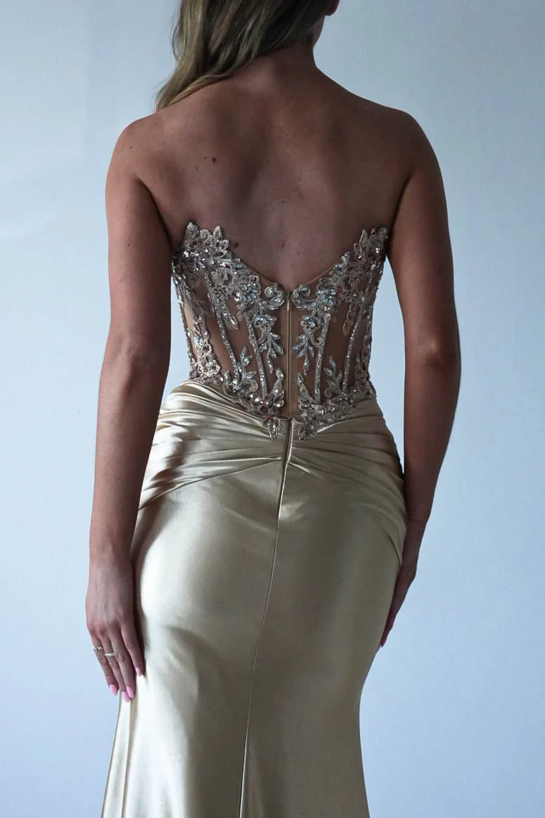 Raquel Bodycon Embellished Gown | Gold - Image 8