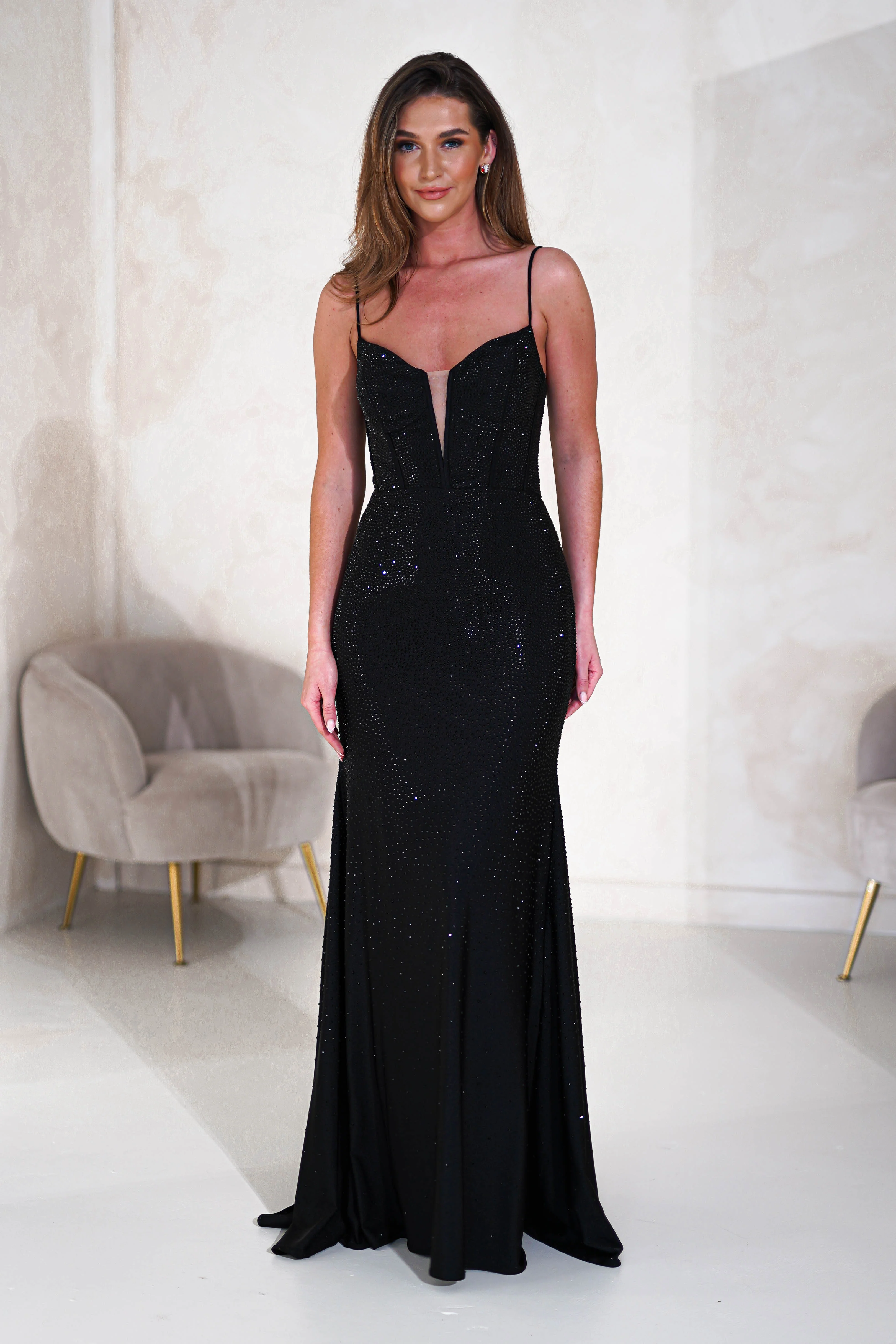 Sabrina Diamante Gown | Black - Image 5