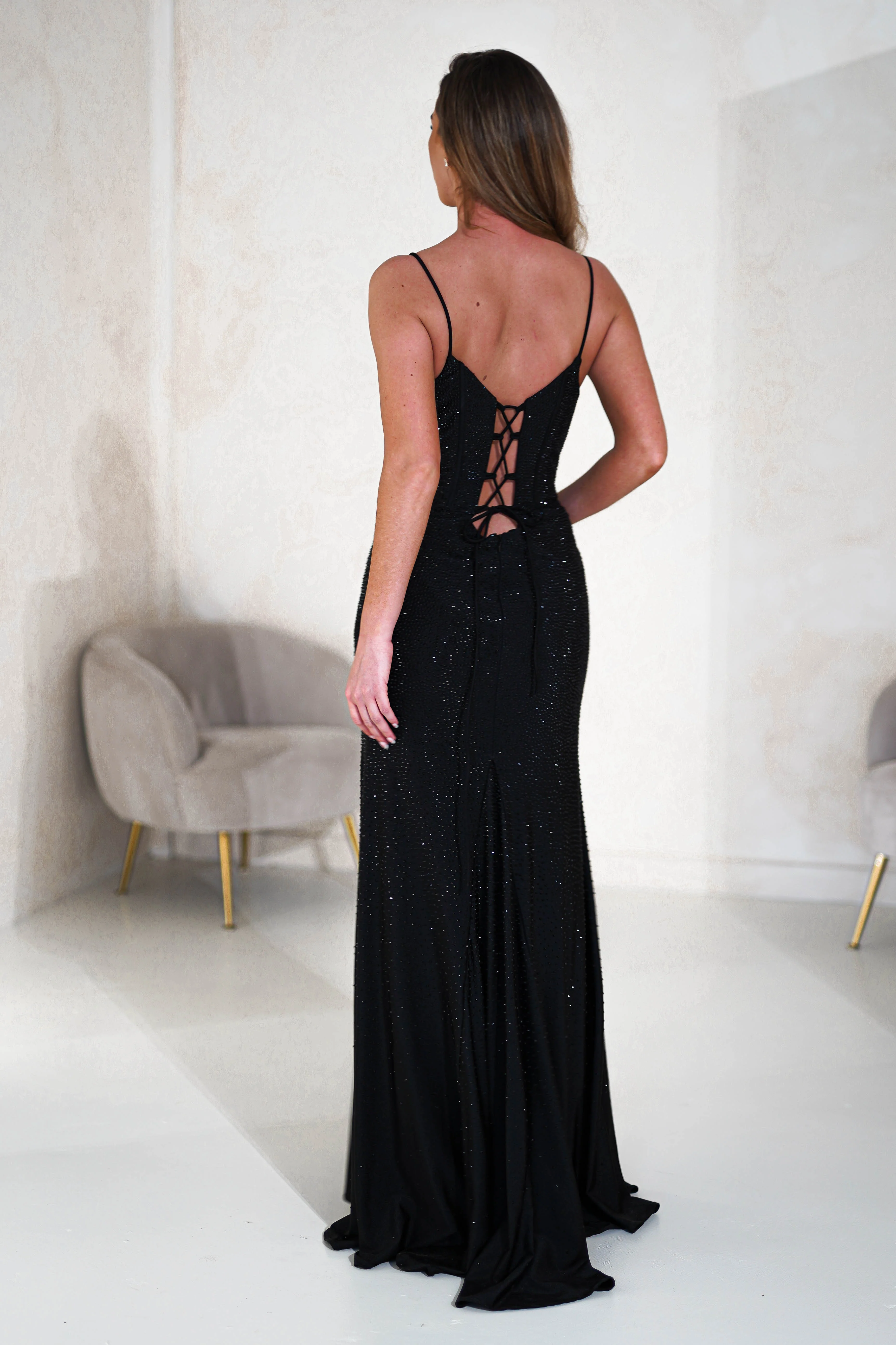 Sabrina Diamante Gown | Black - Image 6