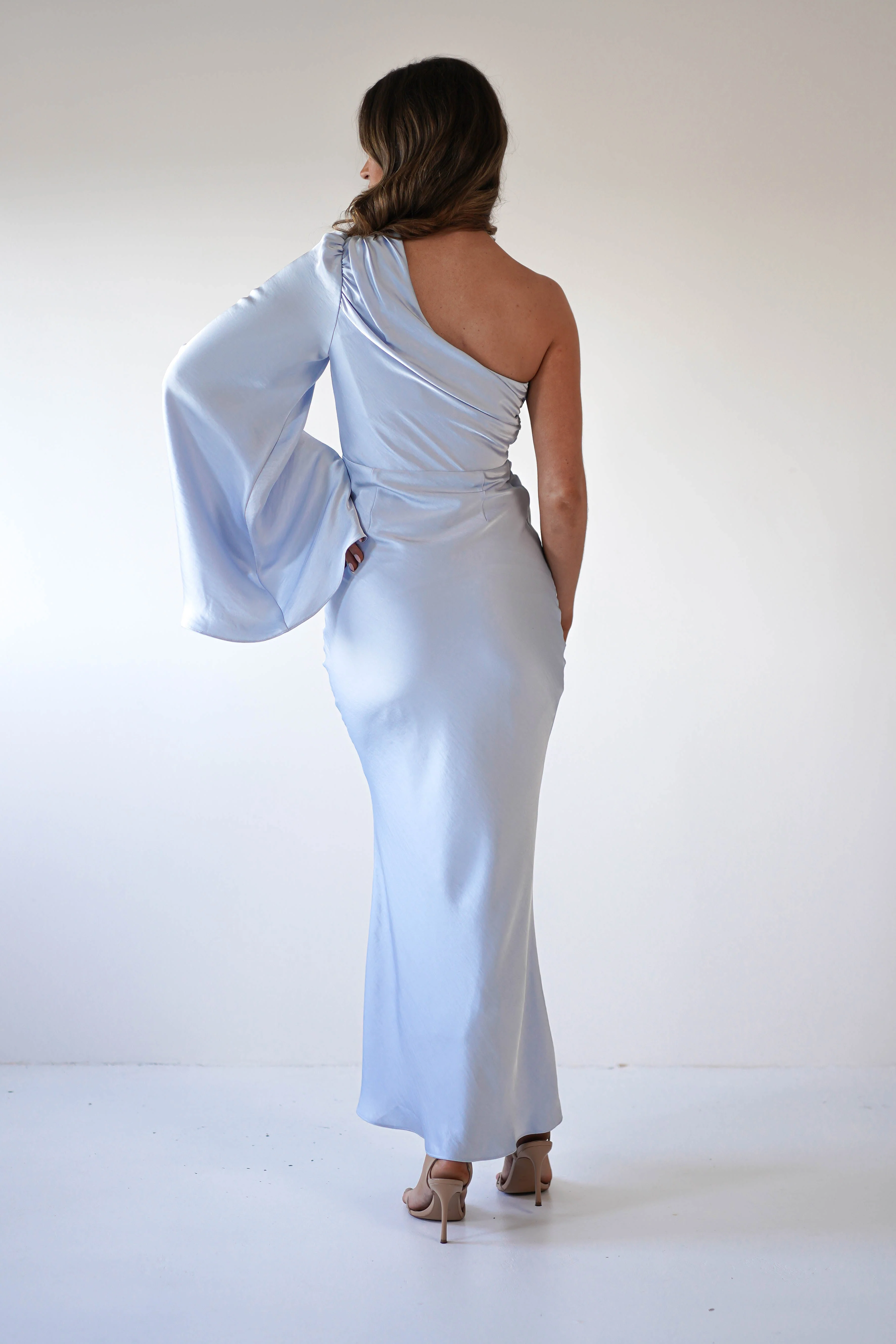 Sylvana Silky Maxi Dress | Blue - Image 4