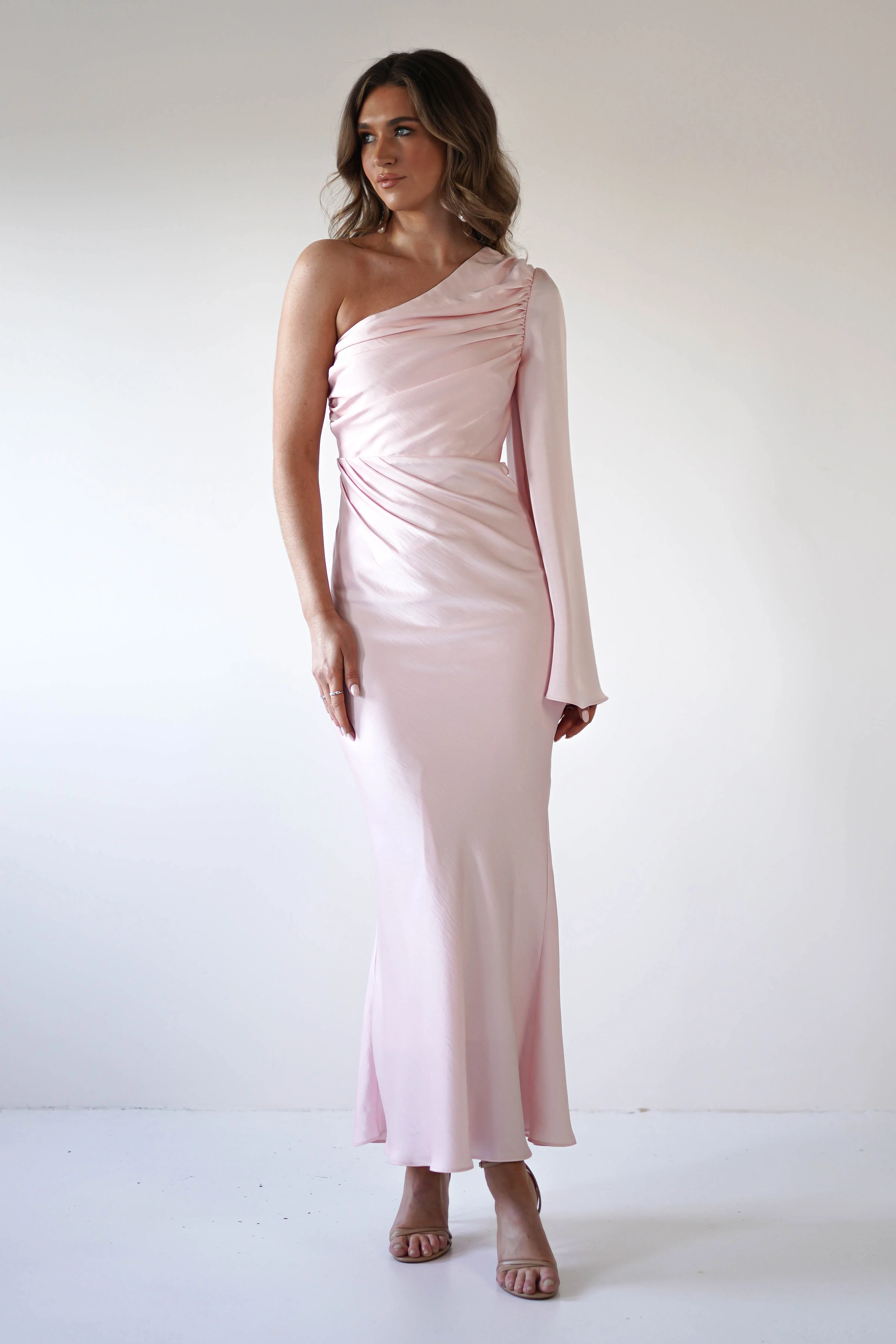 Sylvana Silky Maxi Dress | Pink - Image 10
