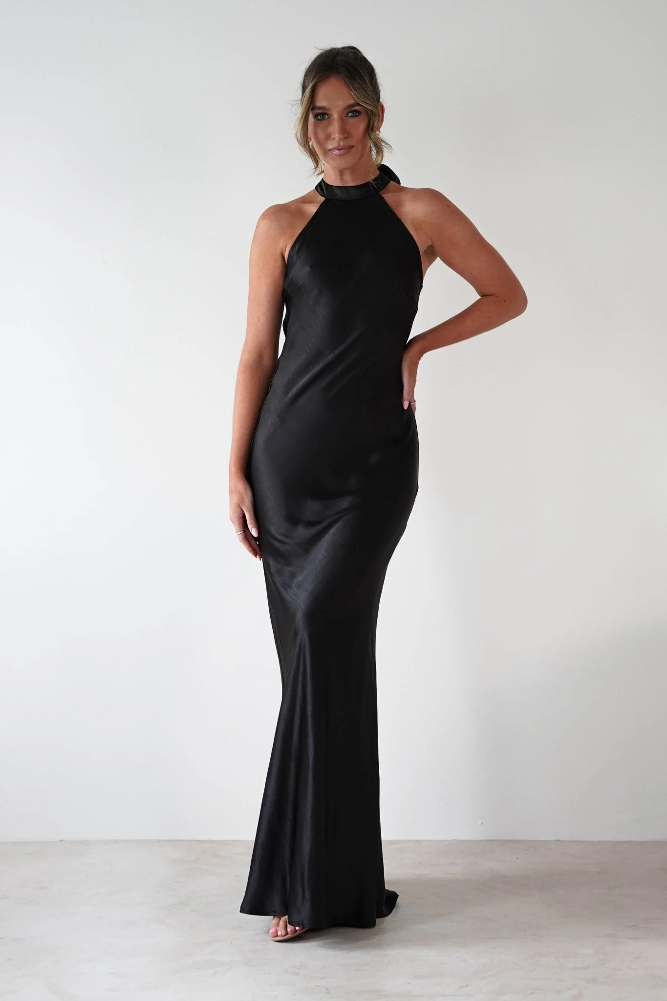 Taylee Halterneck Maxi Dress | Black - Image 3